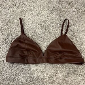 SKIMS Faux Leather Triangle Bralette